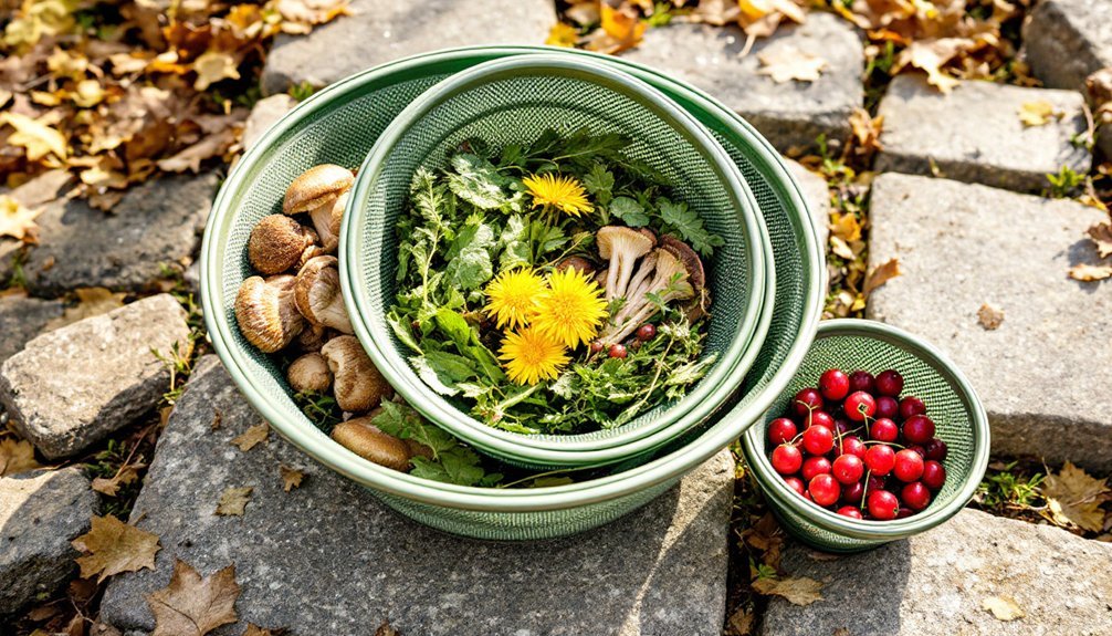 collapsible baskets for foraging