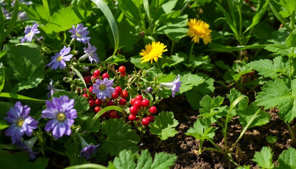 foraging wild plants riverside