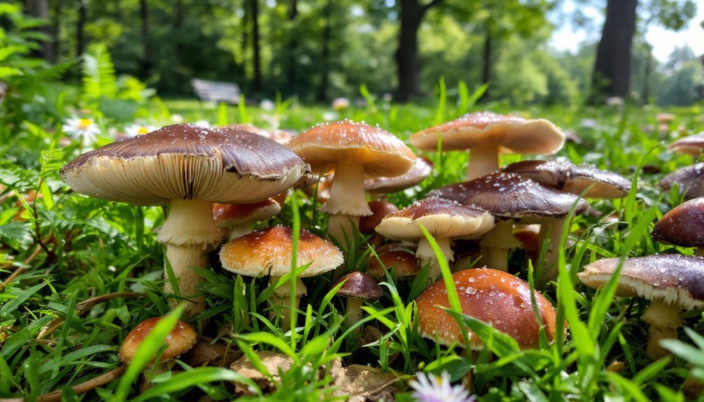 mushrooms flourish in urban parks