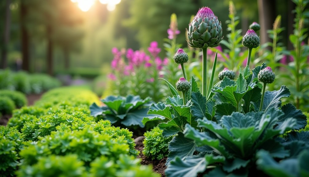 perennial vegetables in layers