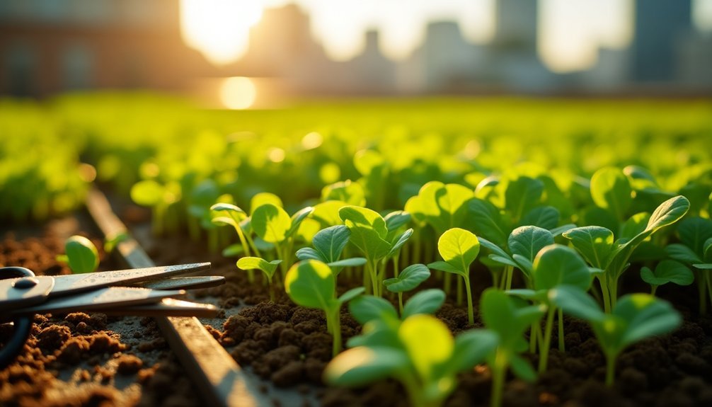 clean cut microgreens technique