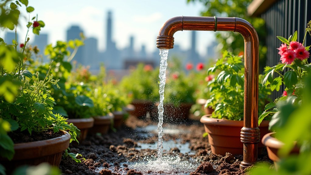 efficient rooftop garden watering