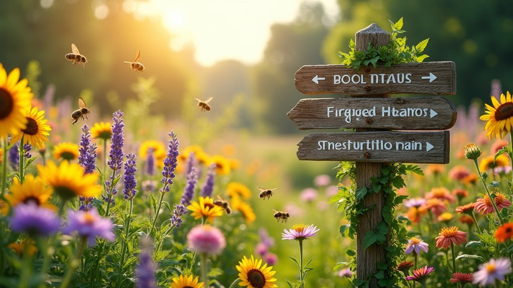 foraging in pollinator gardens