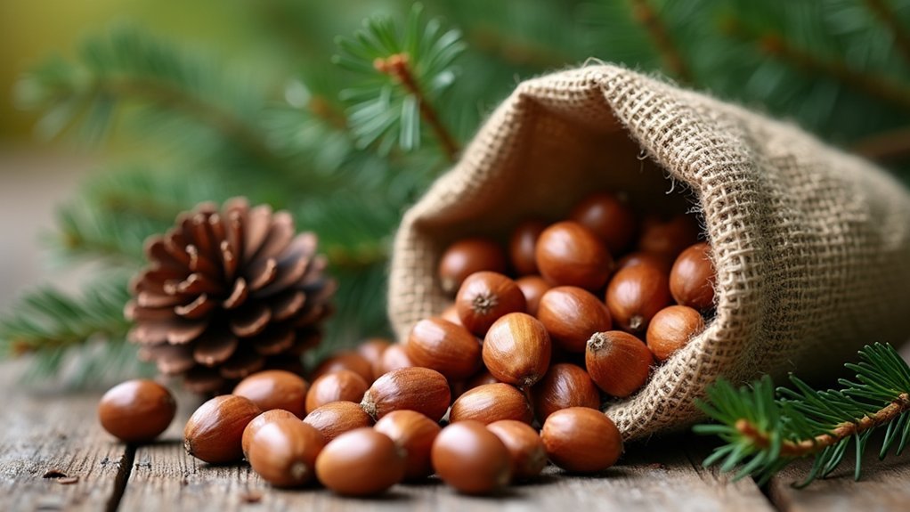 harvest backyard pine nuts