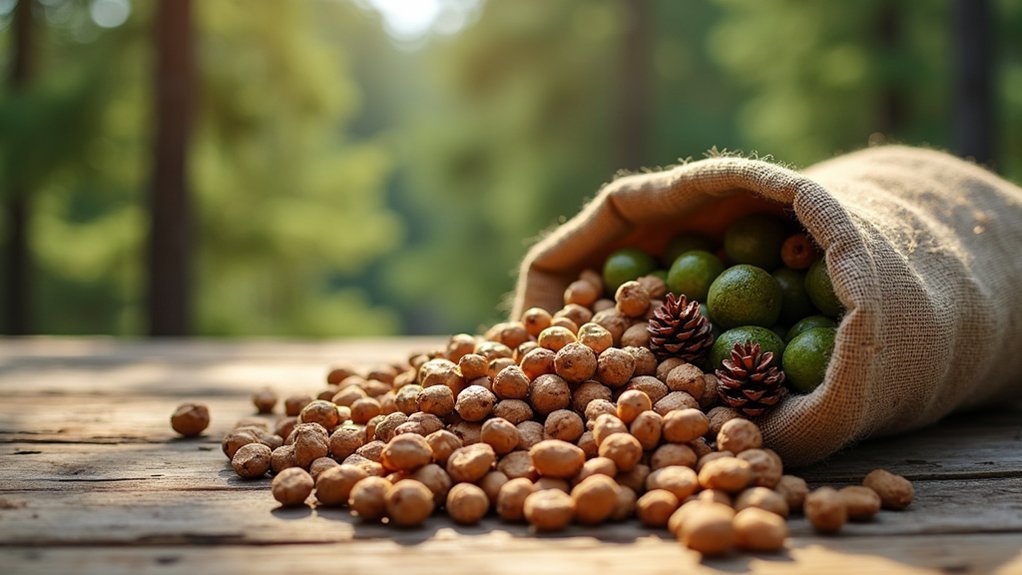 harvesting backyard pine nuts