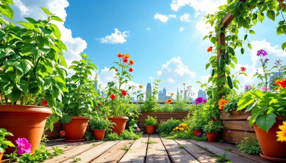 rooftop food garden plants