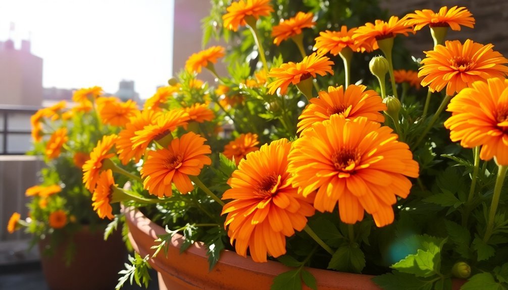 sun loving marigolds for containers