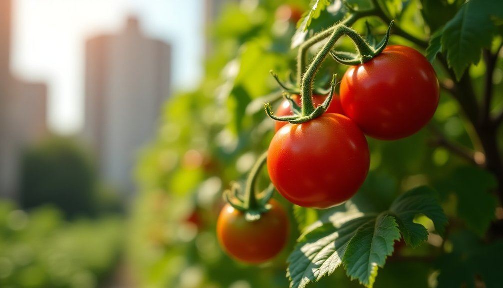 urban balcony tomato ripeness