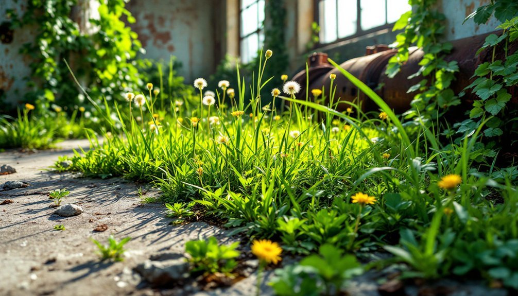 vegetation in abandoned spaces